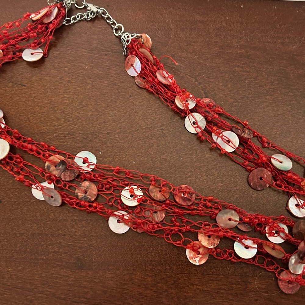 Red and Silver Women's Necklace